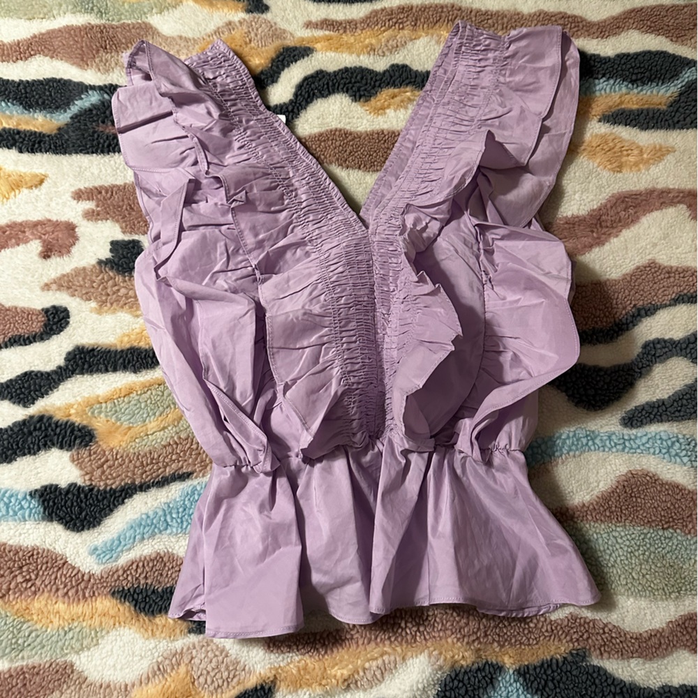 Lavender Ruffle Top - Picture 2 of 3
